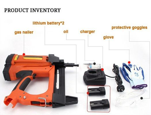 Gasbetriebene Nagelpistole GSR40 mit hoher Kapazität und wiederaufladbarer 7,2V/2Ah-Batterie