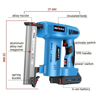 Bequeme Ladung 21V Batteriebetriebene Brad Nailer für Holzbearbeitung und Polsterung