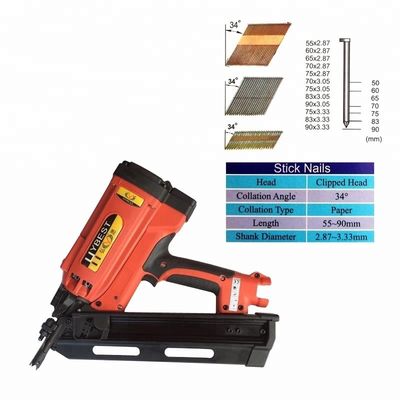 378*374*110mm 34 Grad kabellose, tragbare Nagelpistole mit 50-90mm Nagellage