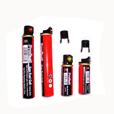 Nennkapazität 40 g/80 ml Gasbrennstoffzelle für die Umrahmung von Nagelpistolen Länge/Durchmesser 31,5/165 mm