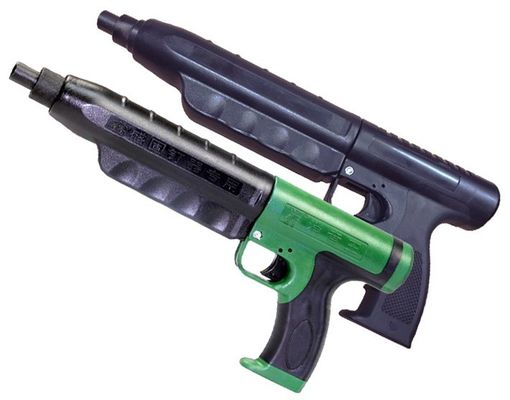 Metall automatischer Auswurf Reset Schießpistole Nagel Fixierungspistole in grün und schwarz
