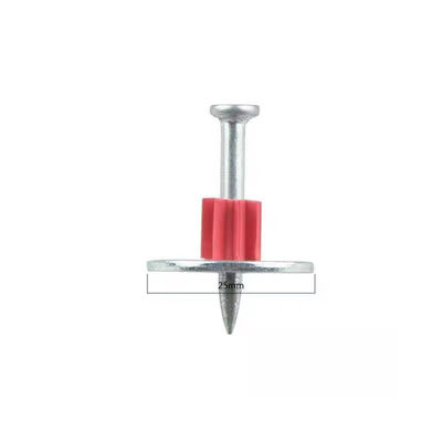 7.6mm Kopf Durchmesser 25mm Stahl Waschmaschine Hochgeschwindigkeits-Stahl Nägel für PDW Beton-Pins