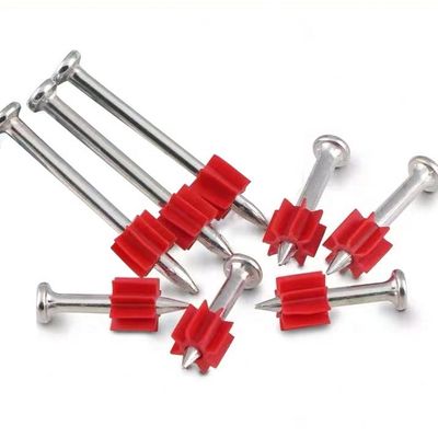 Allgemeiner Kopf Durchmesser Silber galvanisierte Spross Nägel mit rotem Gummi Waschmaschine 100 Stück PACK