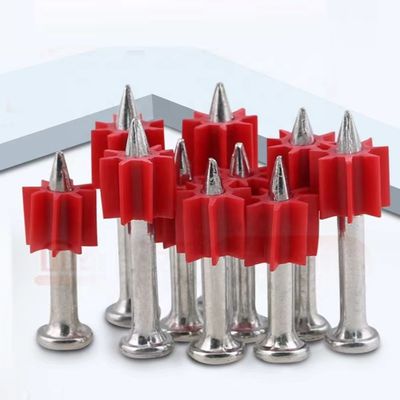 Allgemeiner Kopf Durchmesser Silber galvanisierte Spross Nägel mit rotem Gummi Waschmaschine 100 Stück PACK