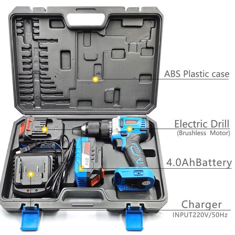 2 Stück 4,0Ah Batterie kabellose elektrische Bohrmaschine Schlaghandbohrer für schnelles Bohren