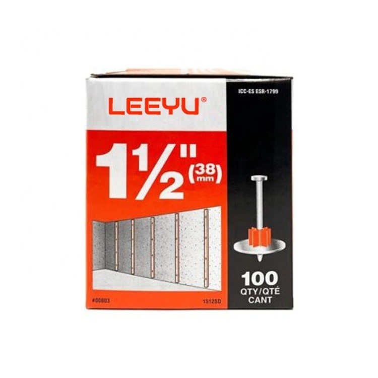 Verzinkte 1-1 / 2 Zoll. / 38mm Antriebspin mit Waschmaschine 100-Pack Punkt Schnittpunkt Scharfpunkt