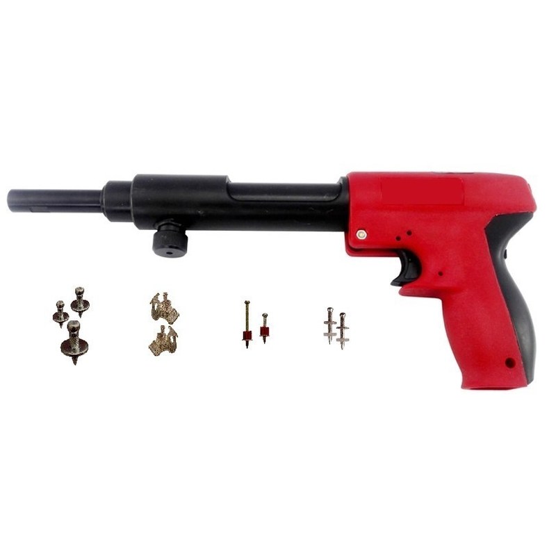 Rotes tragbares Nagelgewehr zum Befestigen von Beton-Eisen- und Stahlschießnageln innerhalb von 76 mm